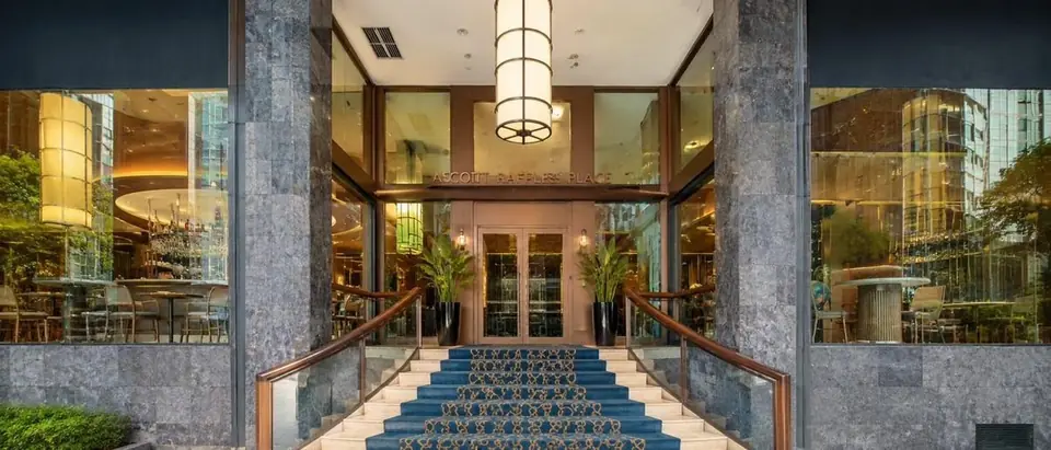Entrance to Ascott Raffles Place at 2 Finlayson Green, Singapore